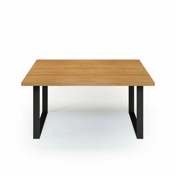 Esstisch Massivholz Eiche Nach Maß Kufen Bile Front Gerade Kante