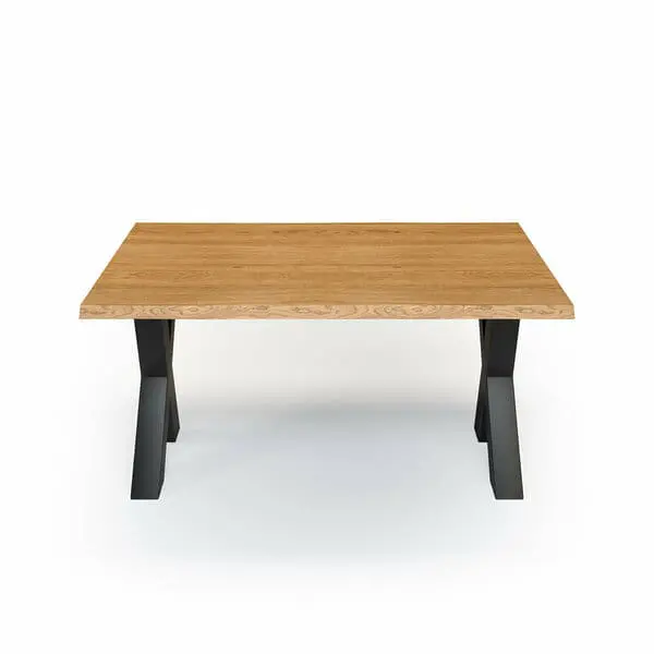 Esstisch Massivholz Eiche Nach Maß Metall Bonna Front Baumkante