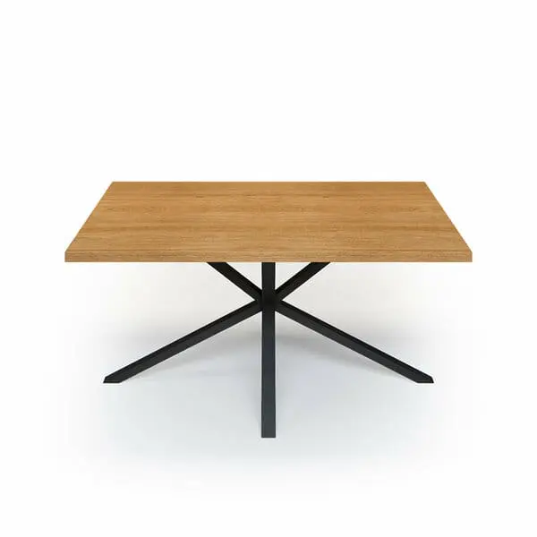 Esstisch Massivholz Eiche Nach Maß Spider Gestell Rion Front Gerade Kante