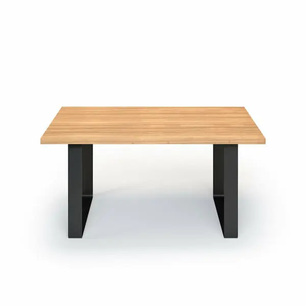 Esstisch Massivholz Esche Nach Maß Flachstahl Bormo Front Gerade Kante