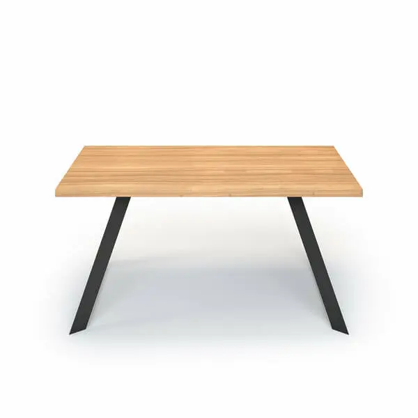 Esstisch Massivholz Esche Nach Maß Metall Riga Front Gerade Kante