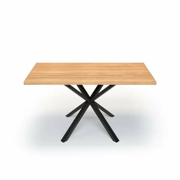 Esstisch Massivholz Esche Nach Maß Spider Gestell Rion Front Gerade Kante