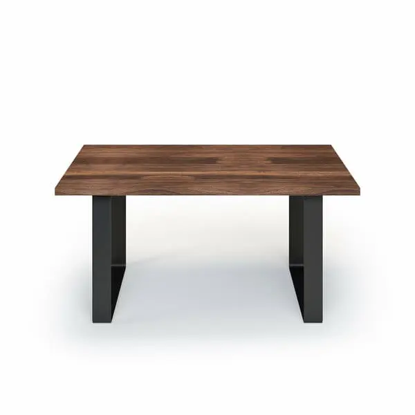 Esstisch Massivholz Nussbaum Nach Maß Flachstahl Bormo Front Gerade Kante