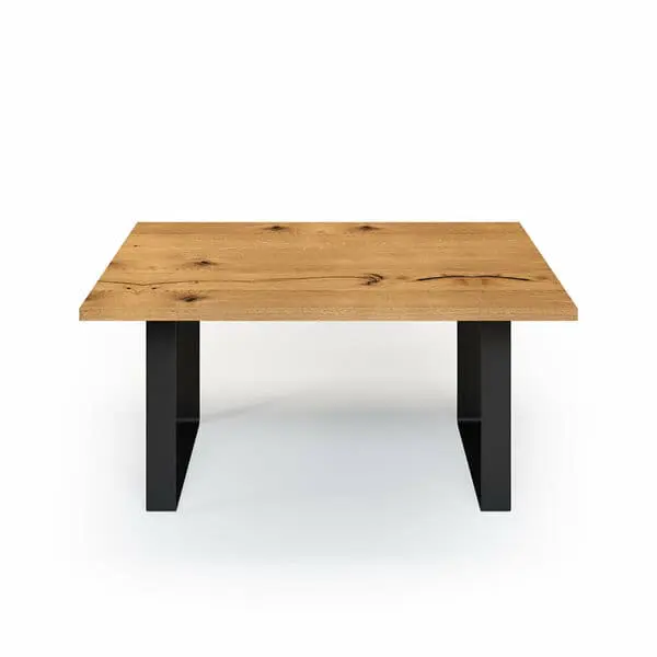 Esstisch Massivholz Wildeiche Nach Maß Flachstahl Bormo Front Gerade Kante