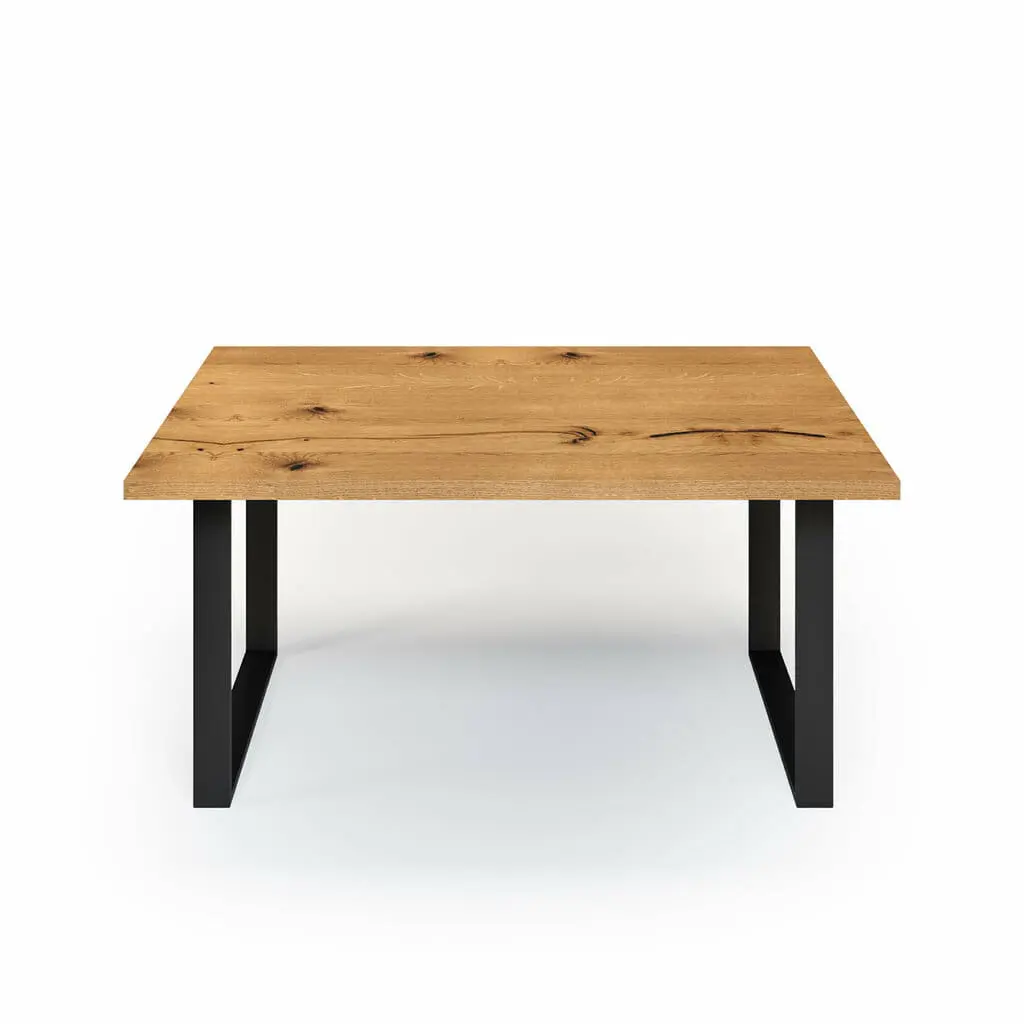 Esstisch Massivholz Wildeiche Nach Maß Kufen Bile Front Gerade Kante