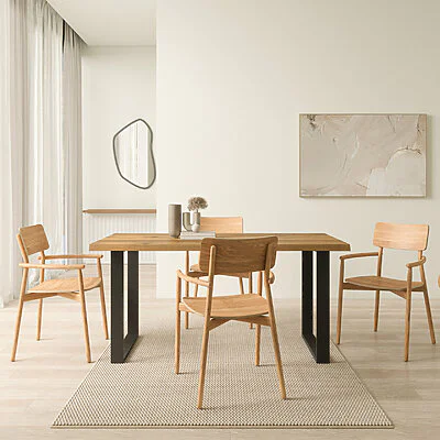 Massivholz Esstisch Bile Wildeiche Baumkante Nach Maß Scandi Style