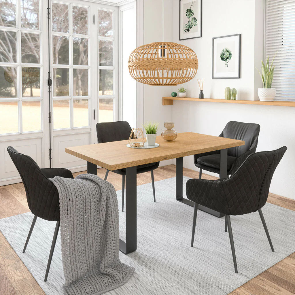 Massivholz Esstisch Eiche Nach Maß Bormo Modern Holz Metall