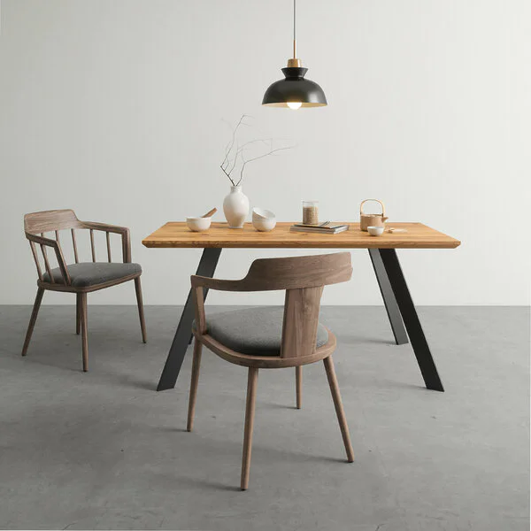 Massivholz Esstisch Minimalistisch Wildeiche Nach Maß Tania Tischbeine