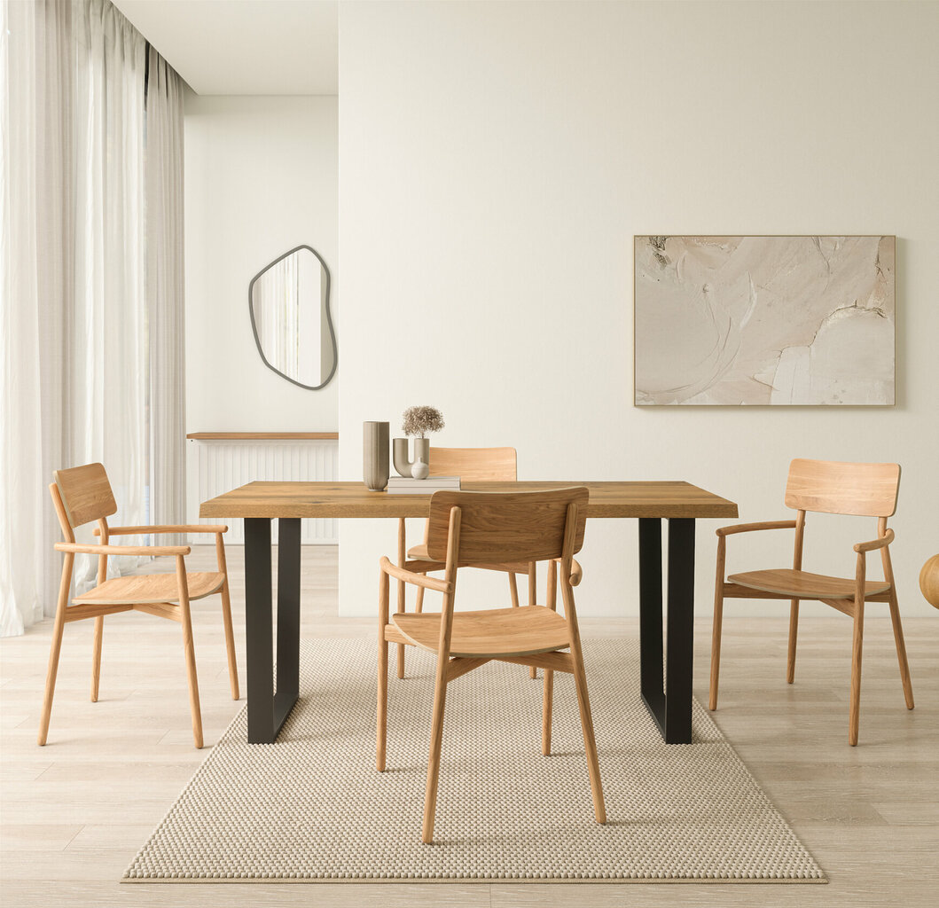 Massivholz Esstisch Wildeiche Javis Nach Maß Scandi Style Holz Metall