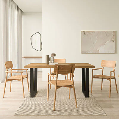 Massivholz Esstisch Wildeiche Javis Nach Maß Scandi Style Holz Metall