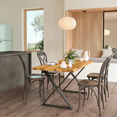 Massivholz Esstisch Wildeiche Rustikal Baumkante Nach Maß Laha