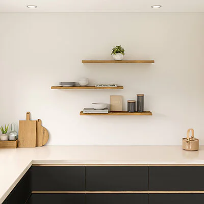 Wandregal Holz Wildeiche Baumkante Kueche Wandboard Massiv