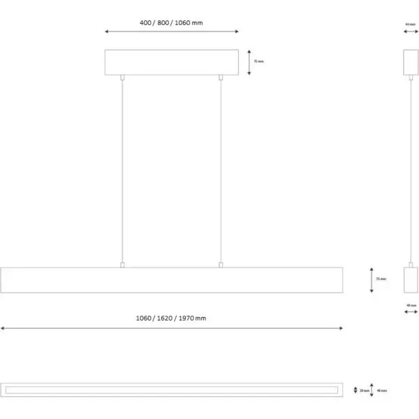 Beton Hängeleuchte Zeichnung Concrete Line Mit Mehreren Maßen