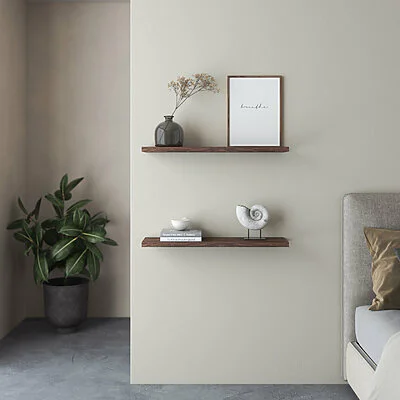 Wandregal Holz Nussbaum Gerade Kante Schlafzimmer Wandboard Massiv