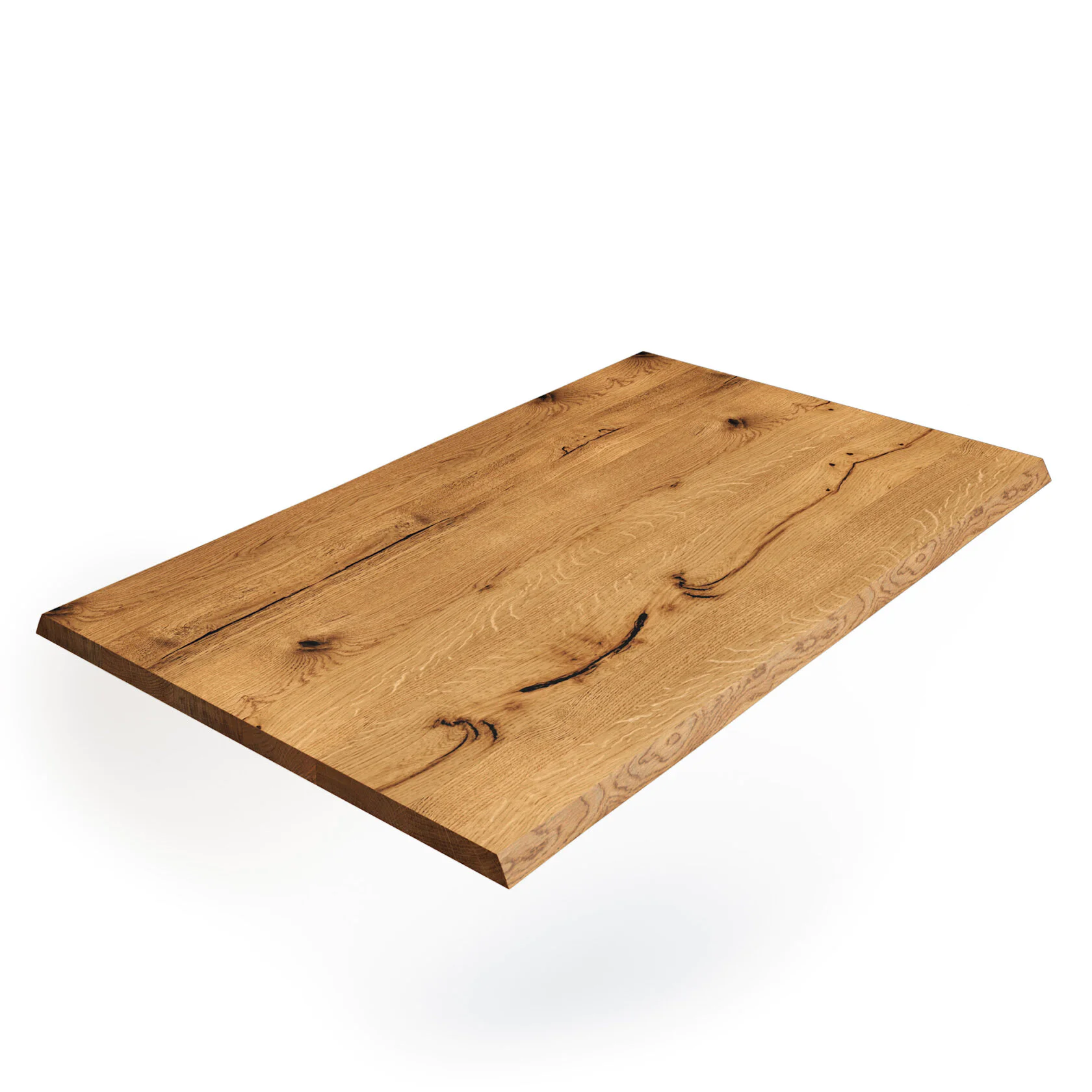 Tischplatte Wildeiche Massiv Baumkante Rustikal Asteiche