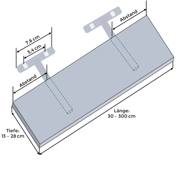 Abstand Halterungen Wandregal Elektrische Leitung Schwebendes Wandregal Wandboard Bemaßt