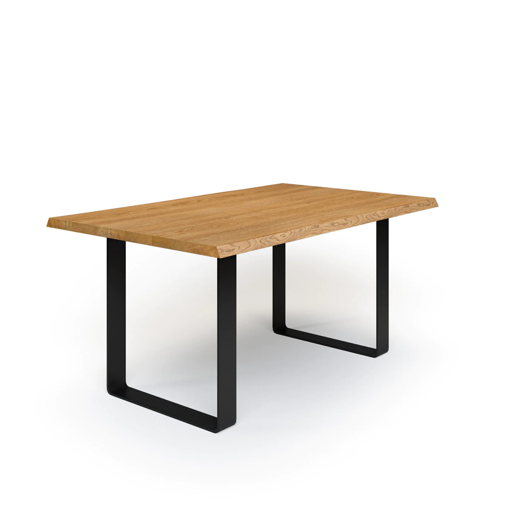 Esstisch Massivholz Eiche Nach Maß Flachstahl Bormo Schraeg Baumkante