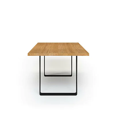 Esstisch Massivholz Eiche Nach Maß Flachstahl Bormo Seite Gerade Kante