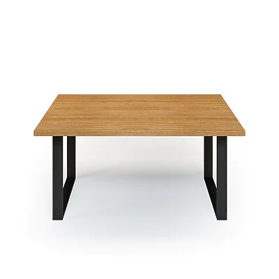 Esstisch Massivholz Eiche Nach Maß Kufen Bile Front Gerade Kante