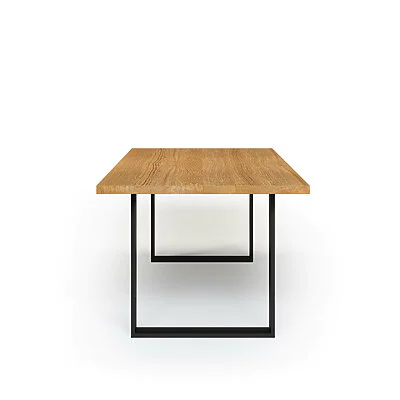 Esstisch Massivholz Eiche Nach Maß Kufen Bile Seite Gerade Kante