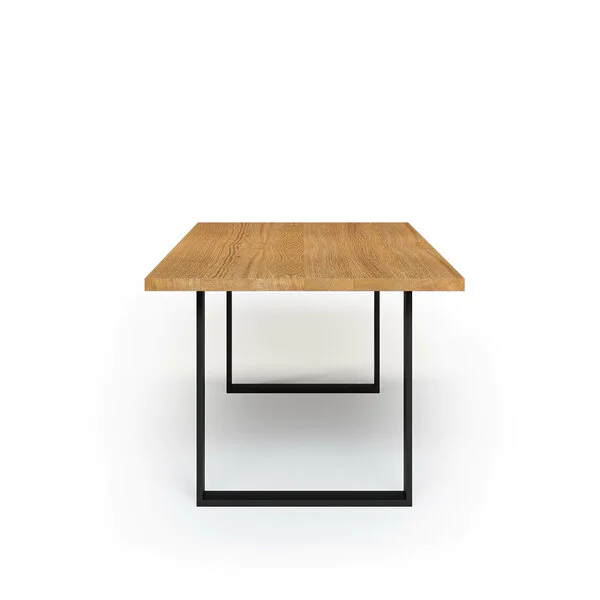 Esstisch Massivholz Eiche Nach Maß Kufen Bile Seite Gerade Kante