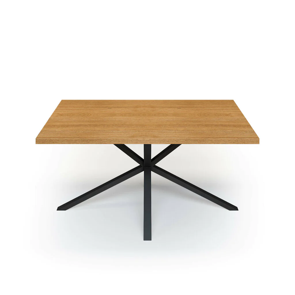 Esstisch Massivholz Eiche Nach Maß Spider Gestell Rion Front Gerade Kante