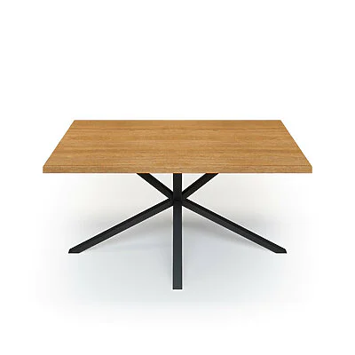 Esstisch Massivholz Eiche Nach Maß Spider Gestell Rion Front Gerade Kante