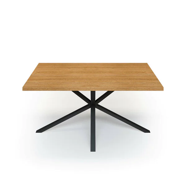 Esstisch Massivholz Eiche Nach Maß Spider Gestell Rion Front Gerade Kante