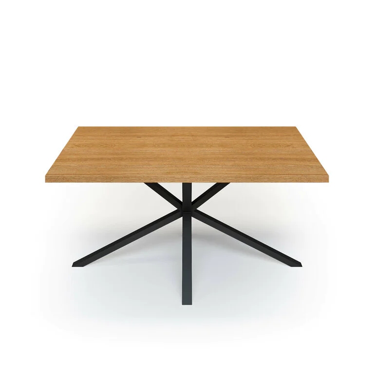 Esstisch Massivholz Eiche Nach Maß Spider Gestell Rion Front Gerade Kante