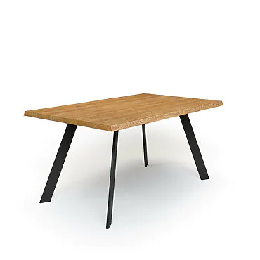 Esstisch Massivholz Eiche Nach Maß Tischbeine Tania Schraeg Baumkante