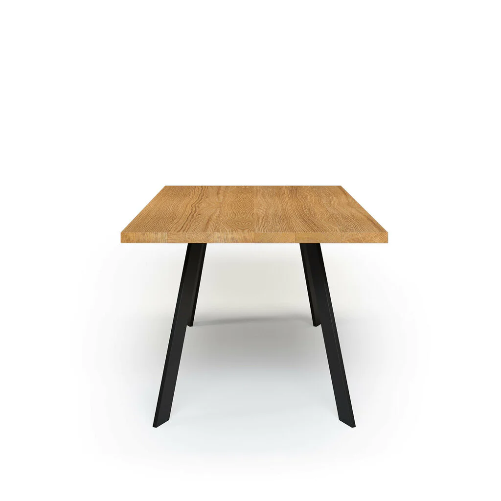 Esstisch Massivholz Eiche Nach Maß Tischbeine Tania Seite Gerade Kante
