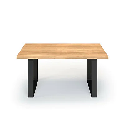 Esstisch Massivholz Esche Nach Maß Flachstahl Bormo Front Gerade Kante