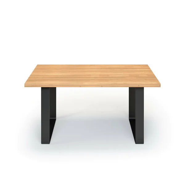 Esstisch Massivholz Esche Nach Maß Flachstahl Bormo Front Gerade Kante