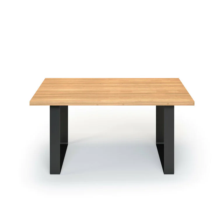 Esstisch Massivholz Esche Nach Maß Flachstahl Bormo Front Gerade Kante