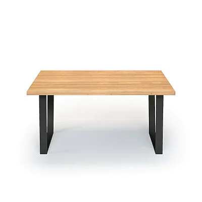 Esstisch Massivholz Esche Nach Maß Metall Javis Front Gerade Kante