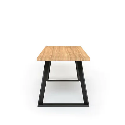 Esstisch Massivholz Esche Nach Maß Metall Riga Seite Gerade Kante