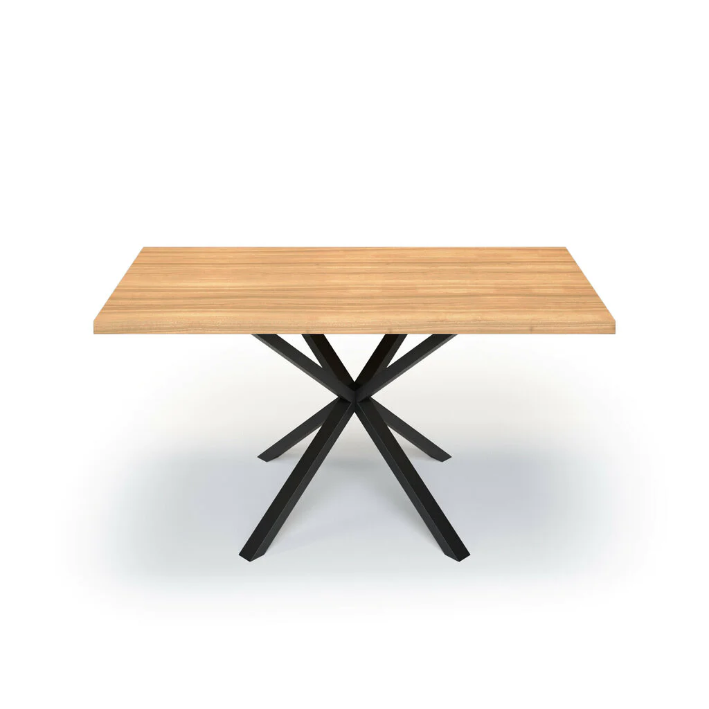 Esstisch Massivholz Esche Nach Maß Spider Gestell Rion Front Gerade Kante