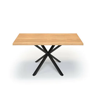 Esstisch Massivholz Esche Nach Maß Spider Gestell Rion Front Gerade Kante