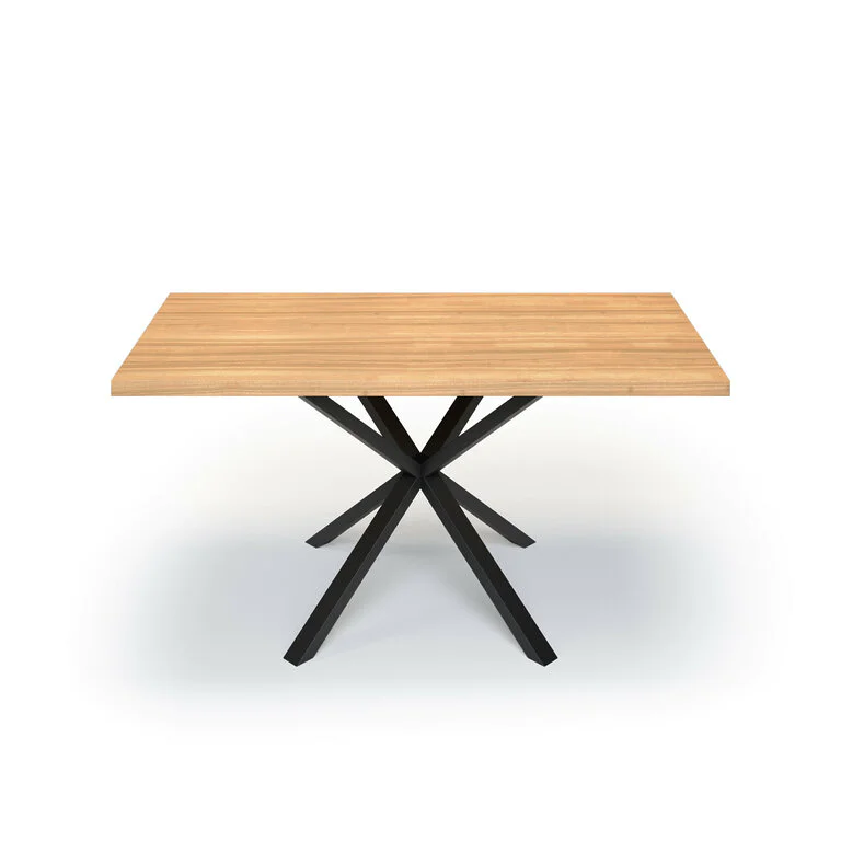 Esstisch Massivholz Esche Nach Maß Spider Gestell Rion Front Gerade Kante