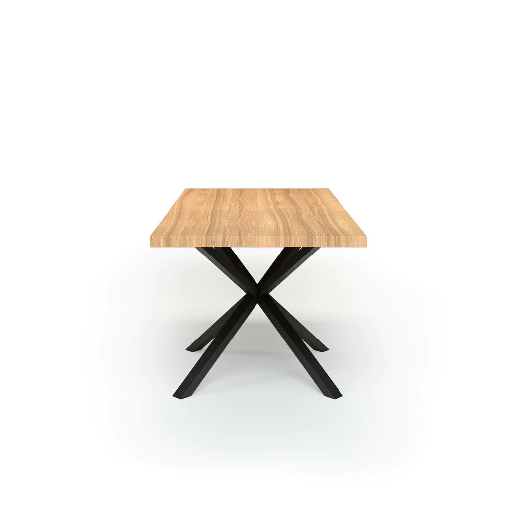 Esstisch Massivholz Esche Nach Maß Spider Gestell Rion Seite Gerade Kante