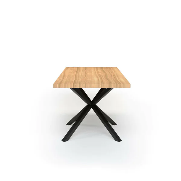 Esstisch Massivholz Esche Nach Maß Spider Gestell Rion Seite Gerade Kante