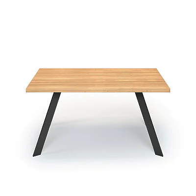 Esstisch Massivholz Esche Nach Maß Tischbeine Tania Front Gerade Kante