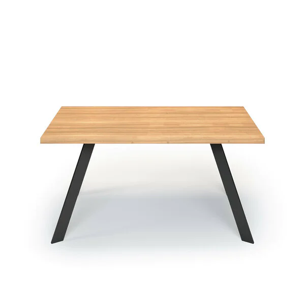 Esstisch Massivholz Esche Nach Maß Tischbeine Tania Front Gerade Kante