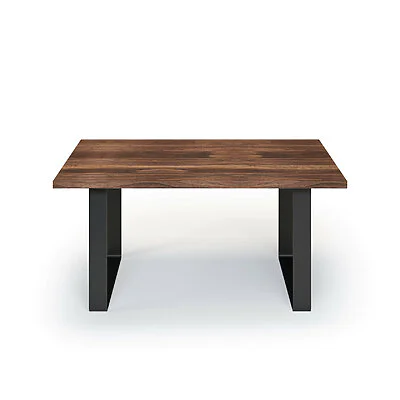 Esstisch Massivholz Nussbaum Nach Maß Flachstahl Bormo Front Gerade Kante