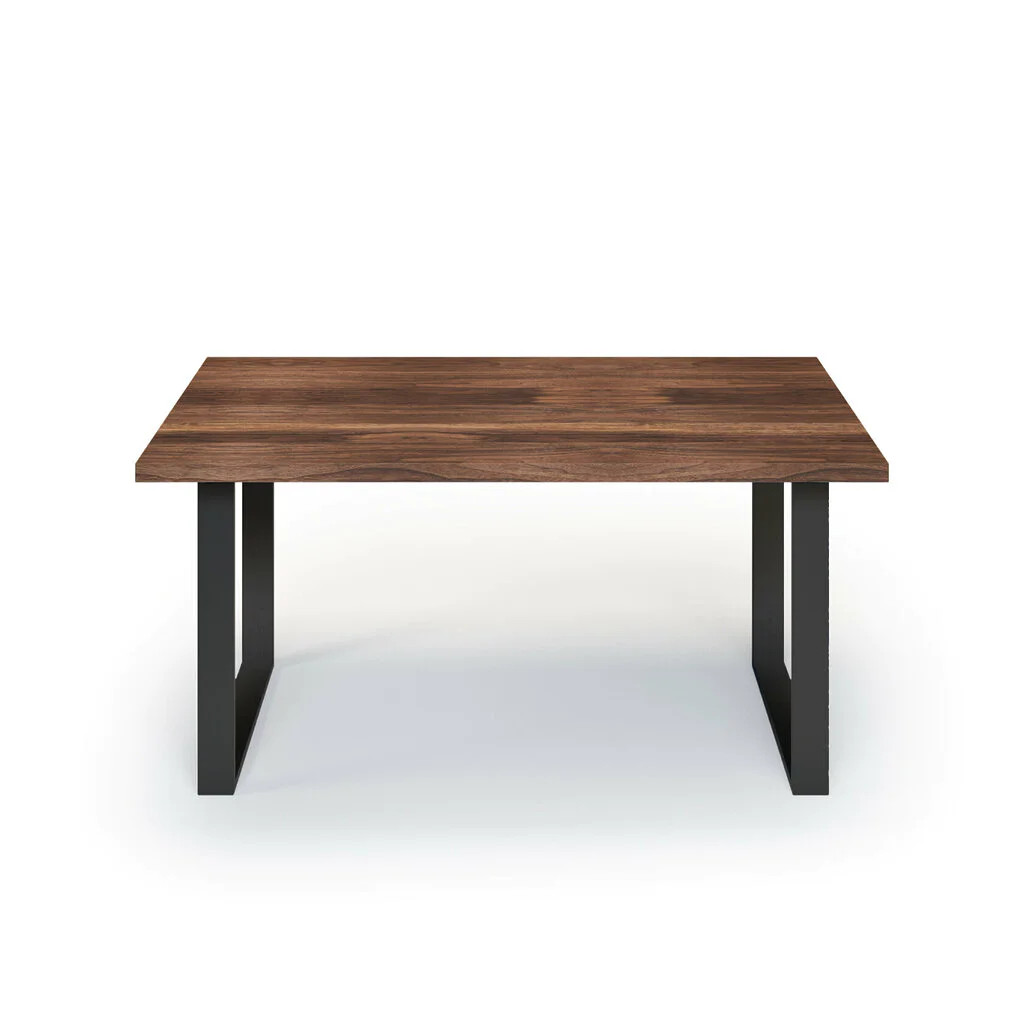 Esstisch Massivholz Nussbaum Nach Maß Kufen Bile Front Gerade Kante