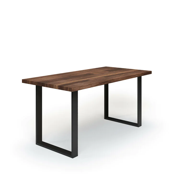 Esstisch Massivholz Nussbaum Nach Maß Kufen Bile Schraeg Gerade Kante