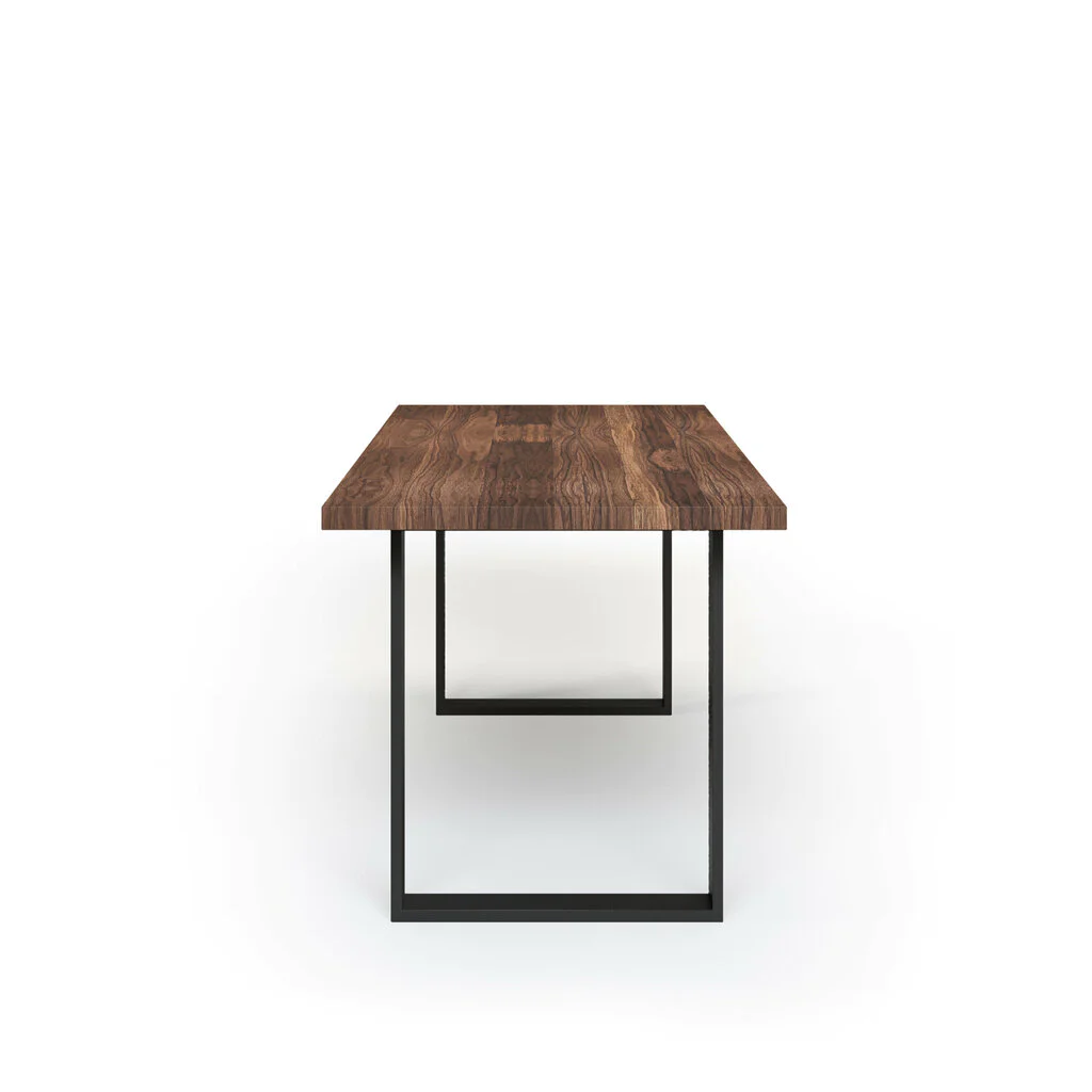 Esstisch Massivholz Nussbaum Nach Maß Kufen Bile Seite Gerade Kante