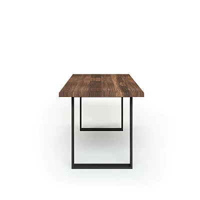 Esstisch Massivholz Nussbaum Nach Maß Kufen Bile Seite Gerade Kante