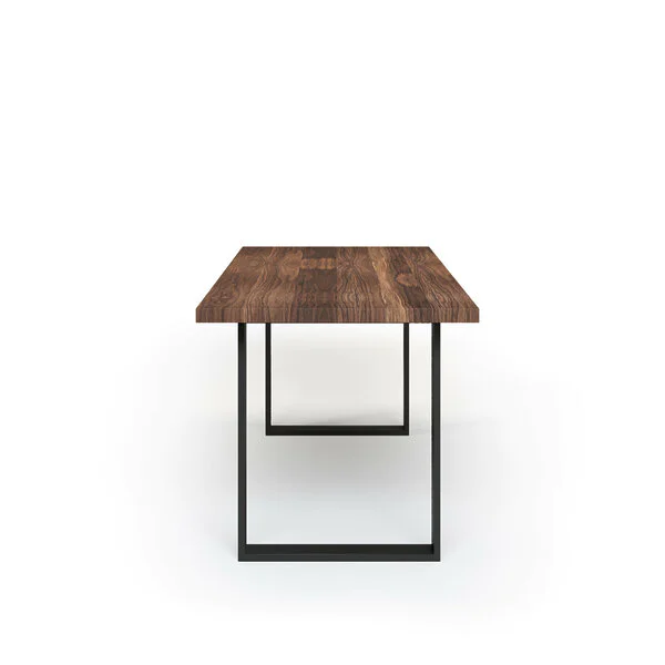 Esstisch Massivholz Nussbaum Nach Maß Kufen Bile Seite Gerade Kante