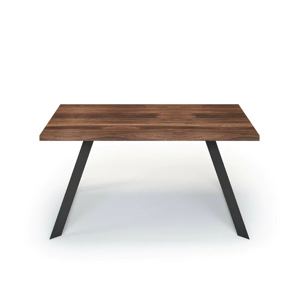 Esstisch Massivholz Nussbaum Nach Maß Metall Riga Front Gerade Kante